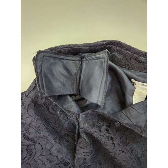 Address Maggy Blazer Jacket Women 10 Navy Lace 3/4 Sleeve Button up Lined Floral - Picture 7 of 9